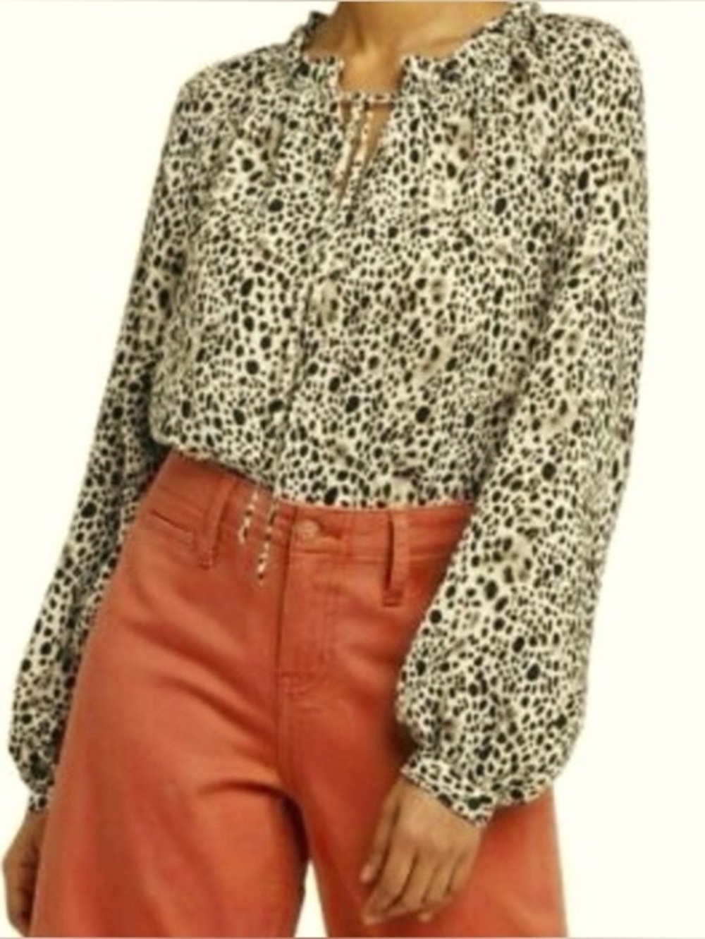 New Day Leopard Print Bishop Sleeve
Peasant Blouse